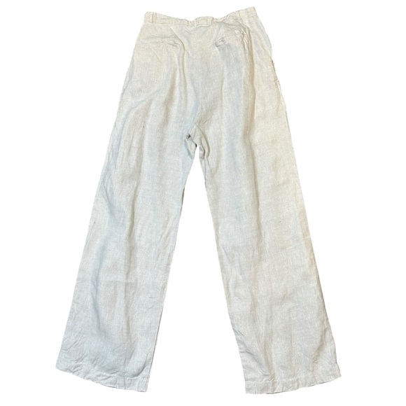 Reformation oatmeal linen vesta wide leg pleated trouser pants size 8 career - Picture 3 of 14